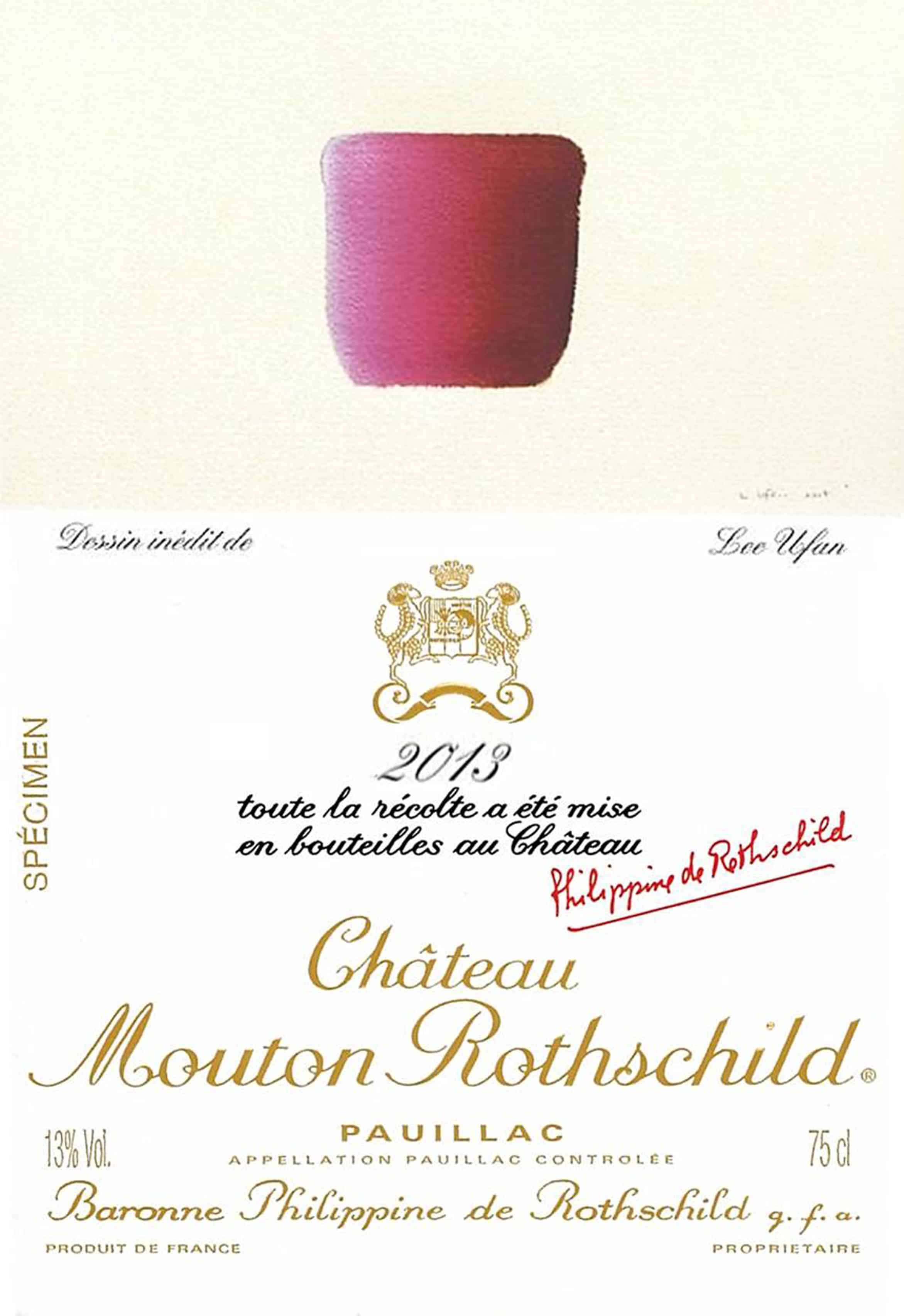 LEE UFAN ILLUSTRATES THE LABEL OF CHÂTEAU MOUTON ROTHSCHILD 2013 ...